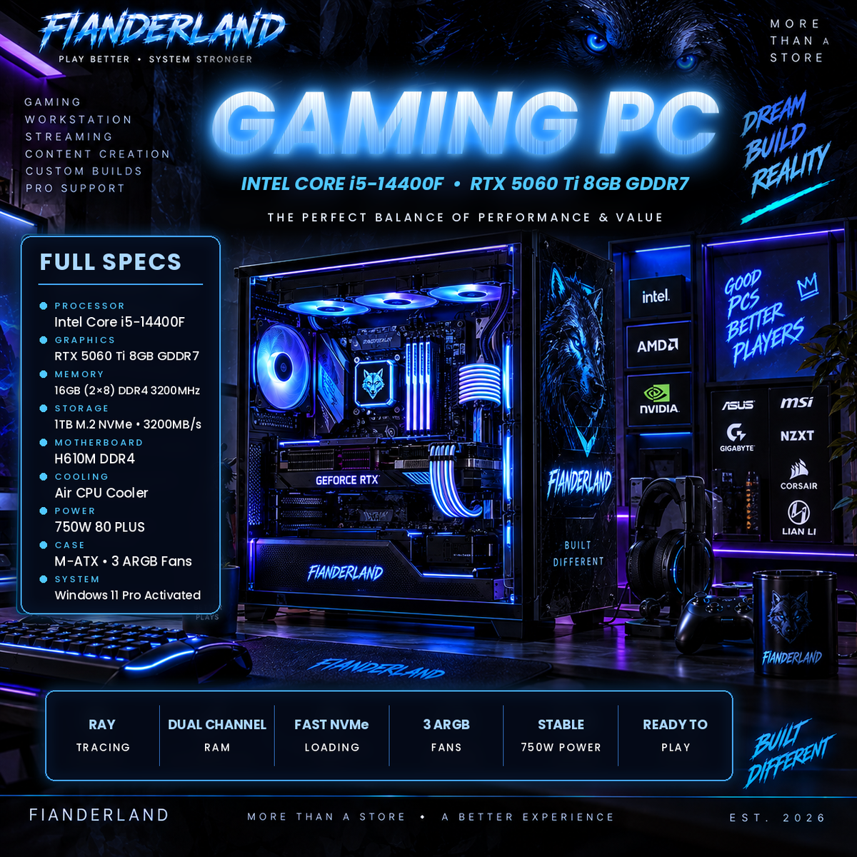 PC Intel Core i5 & GeForce RTX 5060 Ti
